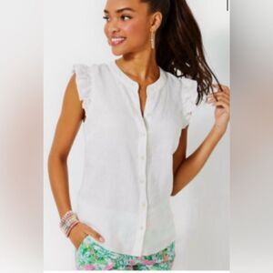 Lily Pulitzer Briette 100% Linen Tank Blouse NWOT